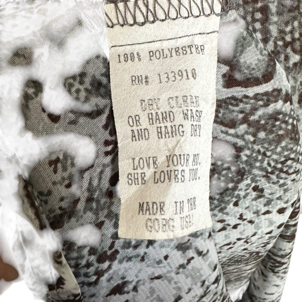 Show Me Your Mumu Women Sheer Snakeskin V Neck Maxi dress Sz Med Gray Sleeveless - Picture 8 of 9